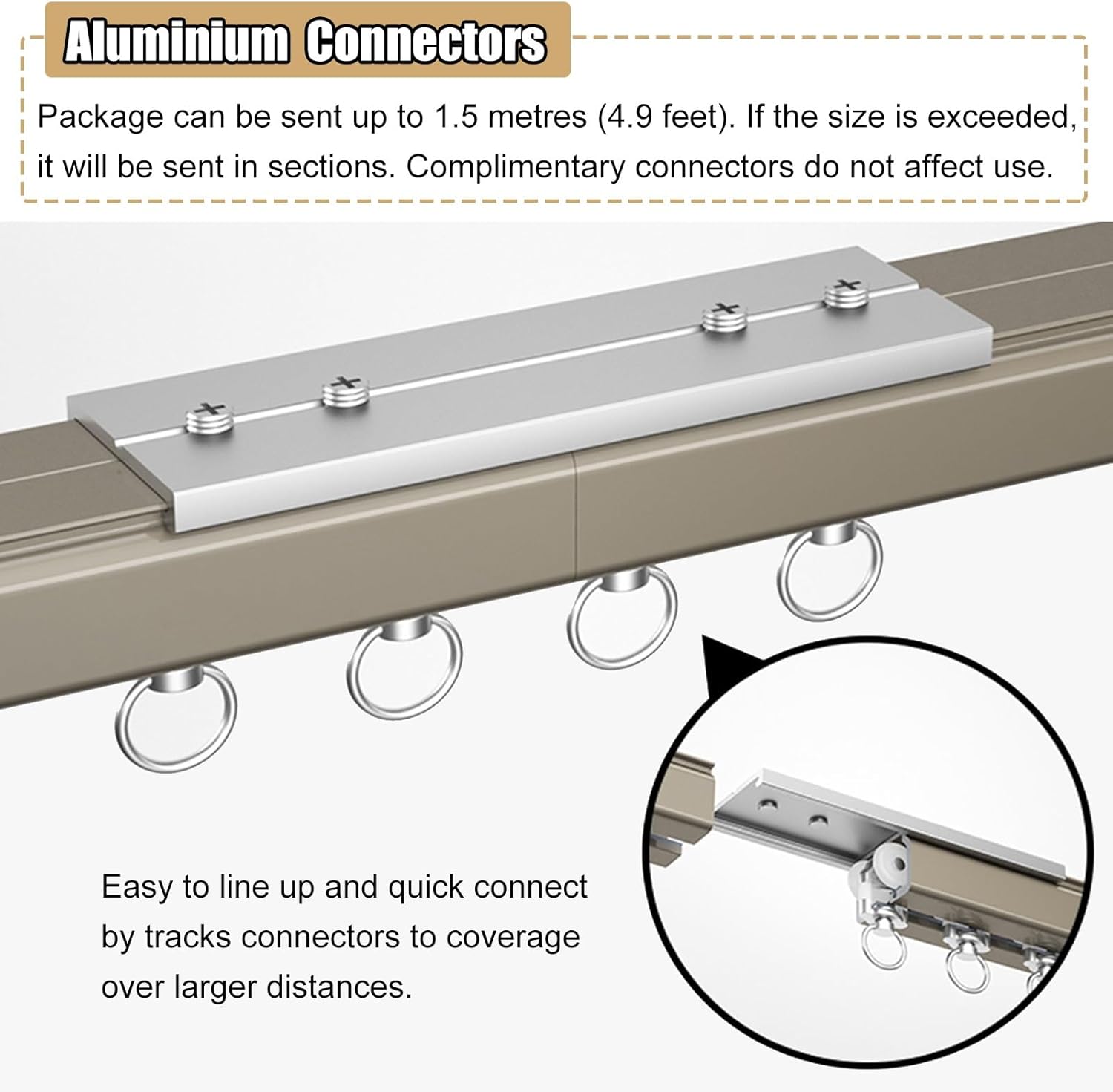 Ceiling or Wall Mount Curtain Track Kit with Hooks, Aluminum White Straight Rail Work with Grommet and Pinch Pleated Curtain, 3/5/10/15/20ft,Ceiling Mount 91.5cm/3ft