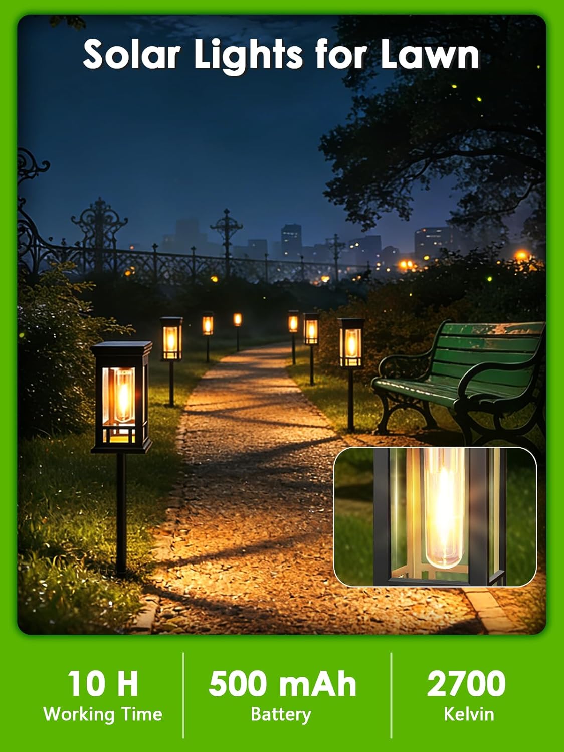 LORRYTE 4 Pack Solar Pathway Lights Outdoor Waterproof, Garden Lights Solar Powered for Outside, Auto On/Off Landscape Lighting for Path Yard Walkway Patio Lawn Driveway Decor, Warm White