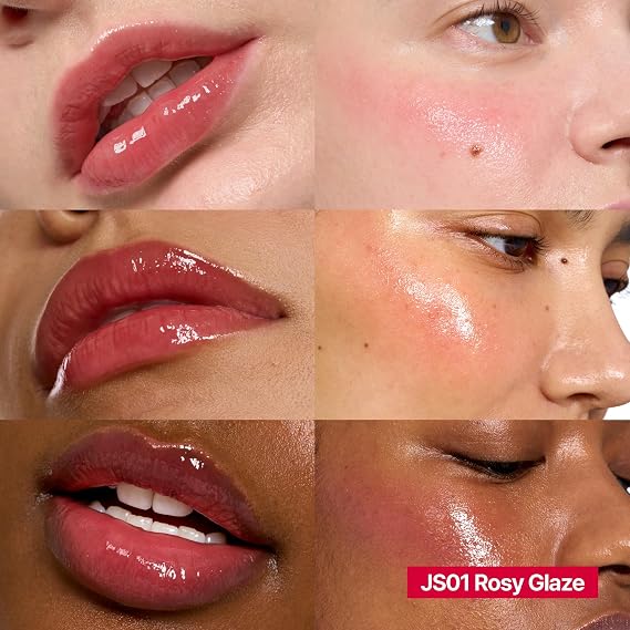fwee Glowy Jelly Pot | Dewy Jelly Lip & Blush Color, Tinted Glow Balm, Dewy Buildable Finish Rosy Glaze (Dusty Rose) | 0.14 oz