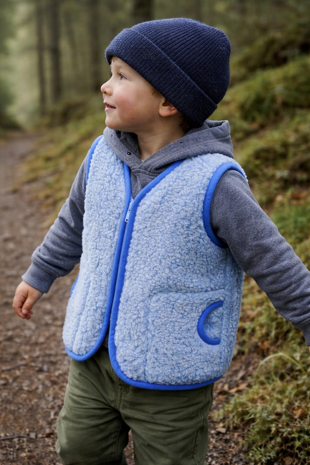 Hochwertige Kinder Merinowolle 100% natürliche Körperwärmerweste für Kinder 3-5 Jahre (66cm/45cm lang)
