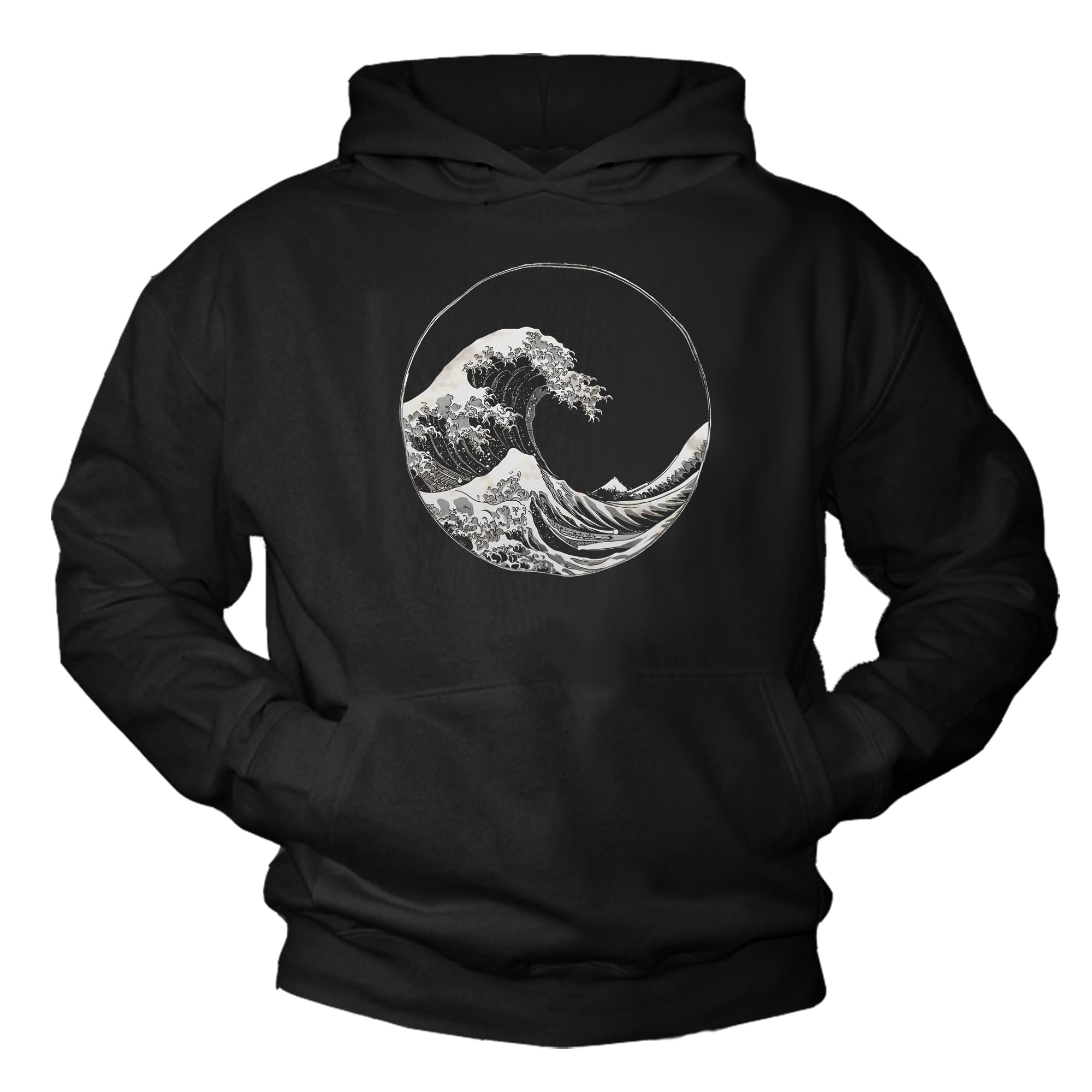 MAKAYA bluza z kapturem męska surfer z motywem fali Kanagawa styl hawajski california hoodie z nadrukiem