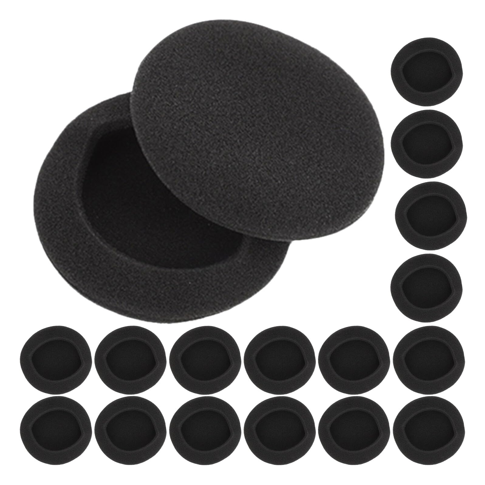 Mikikit Lot de 24 Coussinets D’Oreille en Mousse Souple 55Mm Housses de Rechange Rondes pour Casque Audio Coussinets D’Isolation Phonique Confortables pour Écouteurs Remplacement