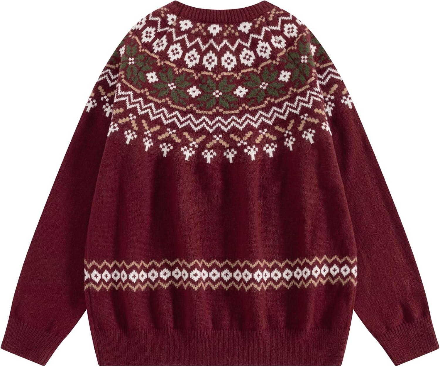 Vamtac Sweaters for Men Fair Isle Pullover Sweater Christmas Outfits Crewneck Vintage Jumper Tops Fall Winter Soft Knit - Image 6