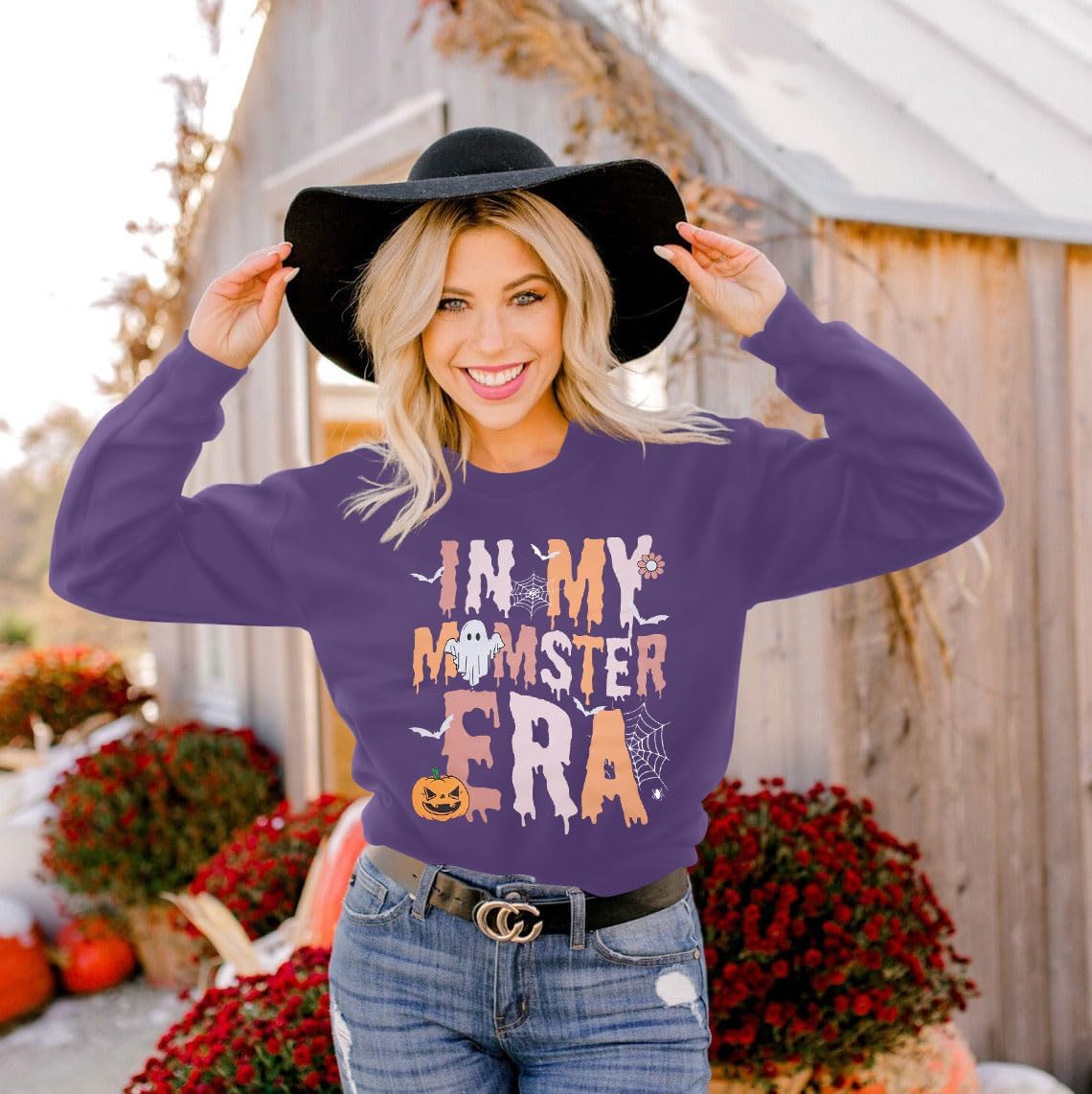 MOUSYA Christmas Lights Bow sweatshirt Retro Christmas Shirt Xmas Holiday Pullover Tops - Image 2