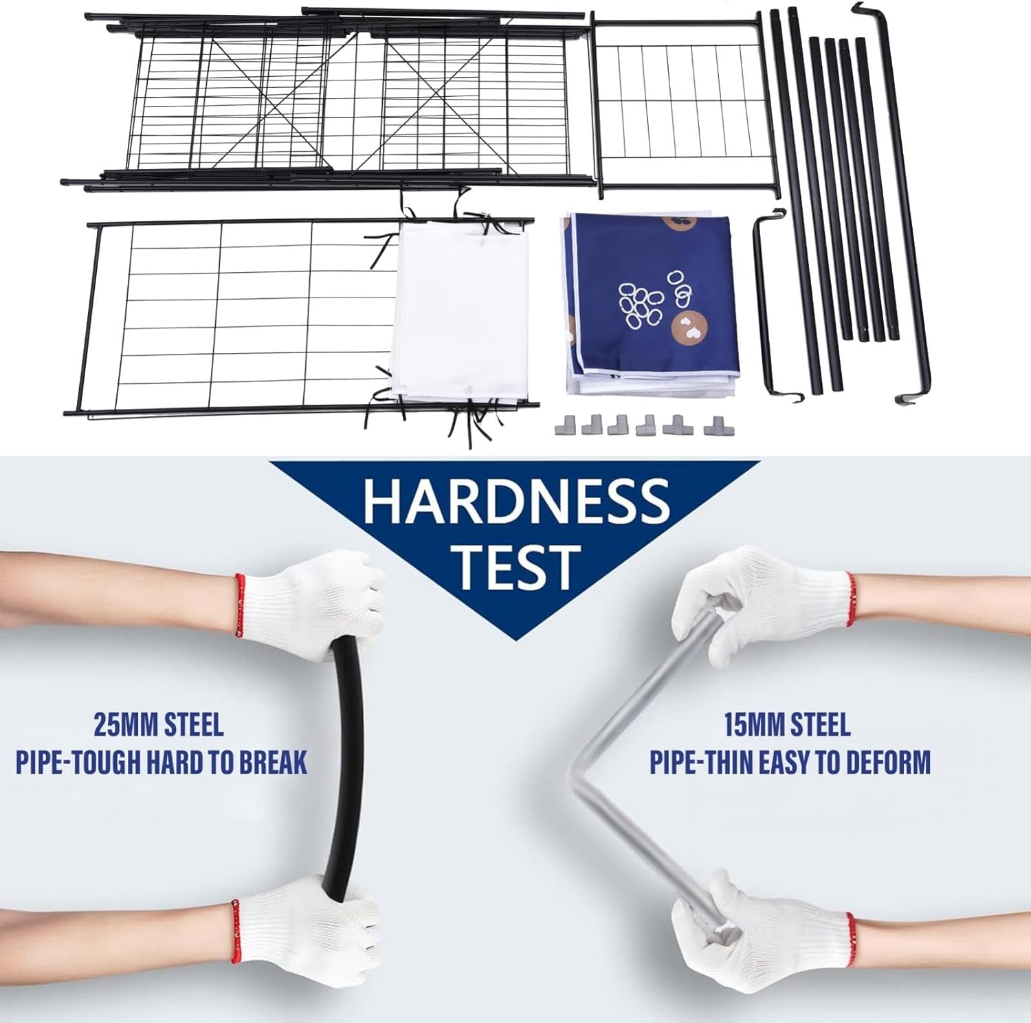 Foldable Wardrobe - Freestanding Clothes Rack with Fabric Cover,Portable Closet, Metal Clothing Rack for Organizing Clothes, Max Load 1102 LBS