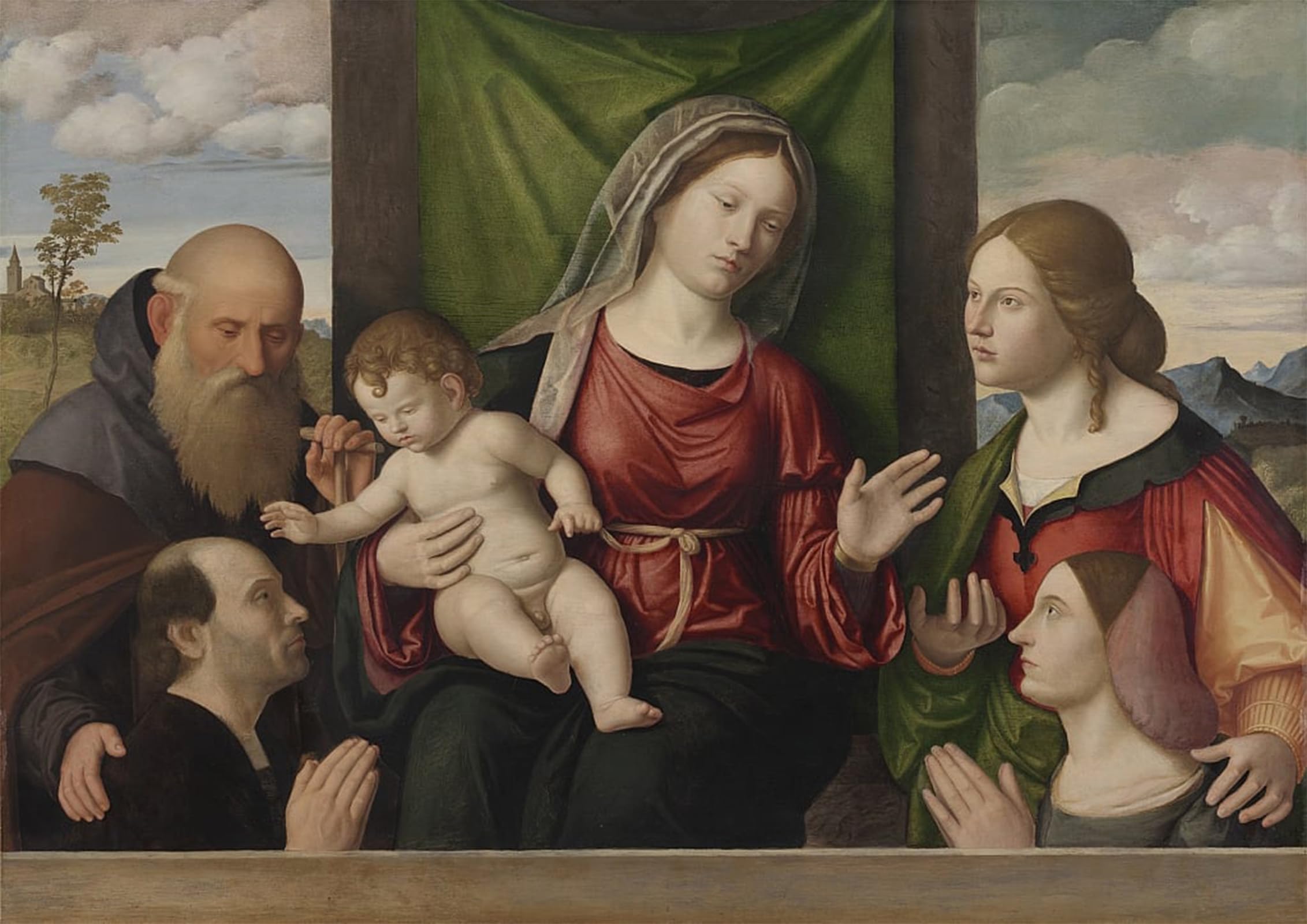 POSTERIIk Famous Print Pop Art Wall Art Graffiti Virgin and Child with Saints and Donors by Battista Cima Da Conegliano Art Prints for Home Decor 60x90cm