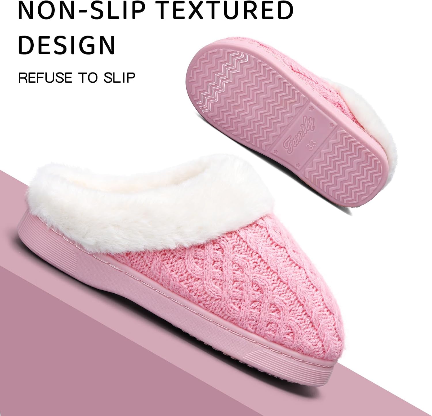 WateLves Girls Boys Slippers Toddler Kids Comfy Fuzzy Non-slip House Shoes Bedroom Soft Faux Fur Lined Indoor Outdoor