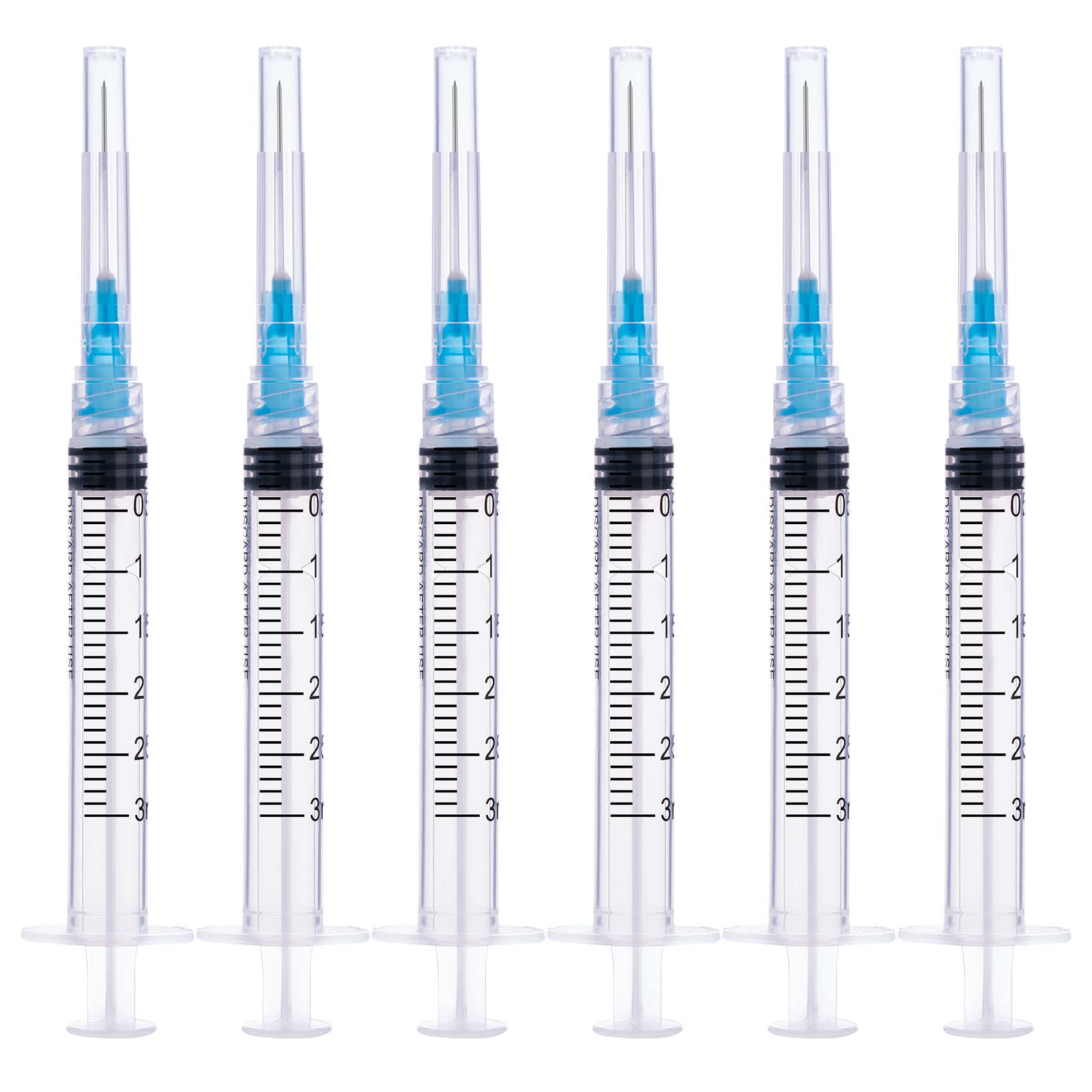 Knixxo 3ml syringe with 23G 1 inch Lab Supplies, Disposable Individually Wrapped 20Pack