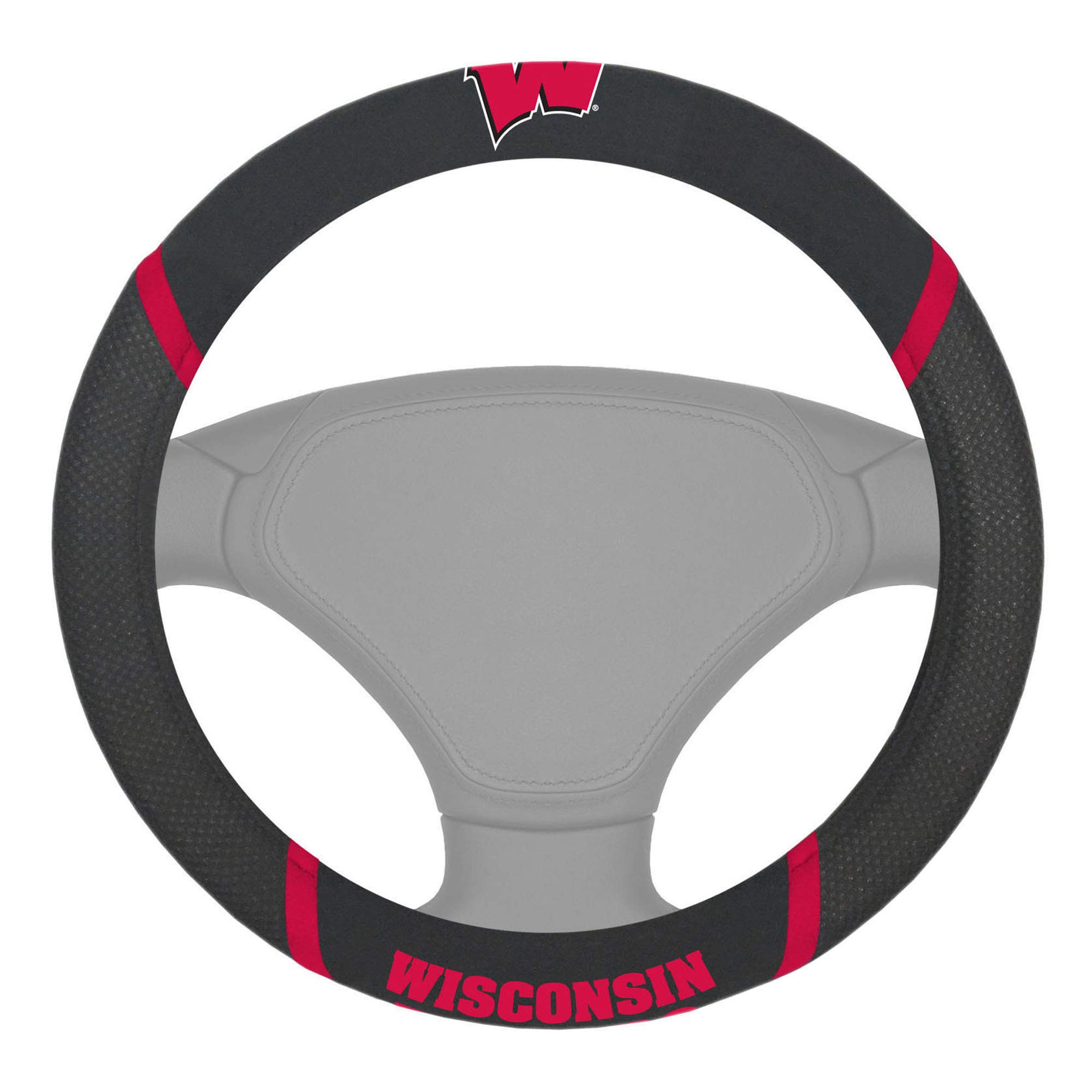 FANMATS 14933 NCAA University of Wisconsin Badgers Polyester Steering Wheel Cover