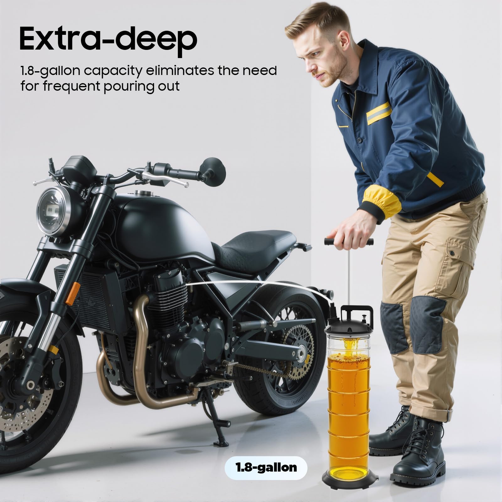 Bomba de extracción de aceite manual de 7 litros, extractor de líquido manual, perfecto para aceite de motor, aceite de transmisión y líquido refrigerante, resistente, duradero y fácil de usar, ideal