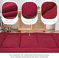 Vista 104 de Colchón futón japonés de piso gris constelación, de piso tatami, portátil, para acampar, para niños, sofá cama plegable enrollable con protector