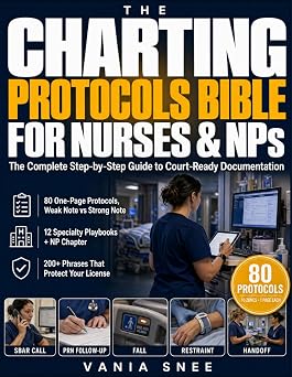 The Charting Protocols Bible for Nurses & NPs The Complete Step-by-Step Guide to Court-Ready Documentation. 80 Protocols, Specialty Playbooks, and Phrases to Protect Your License and Your Patients