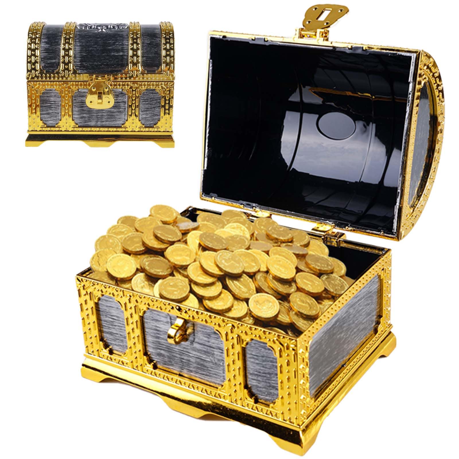 Forziere Del Tesoro In Legno Vintage Con Lucchetto - Scrigno Pirata Portagioie Per Bambini E Collezionisti - Foto 9