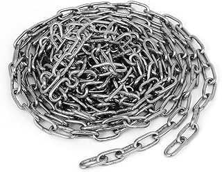 Aexit Pet Training Material Handling Products Clothes Hanging 304 Stainless Steel Coil Chain Silver Coil Chains Tone M2x13Ft
