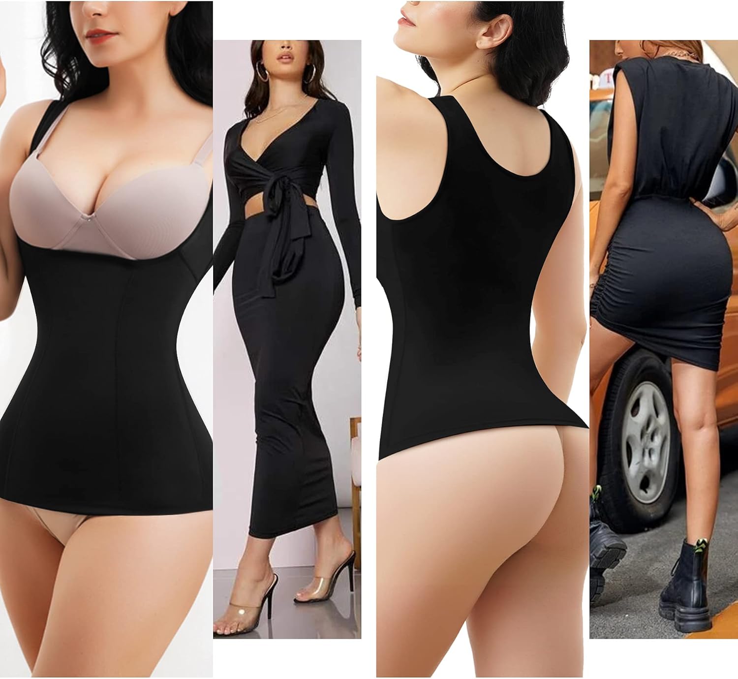 Women's Tummy Control Shapewear Tank Tops Underbust Body Shaper Slimming Compression Camisole Fajas Waist Trainer - Image 4