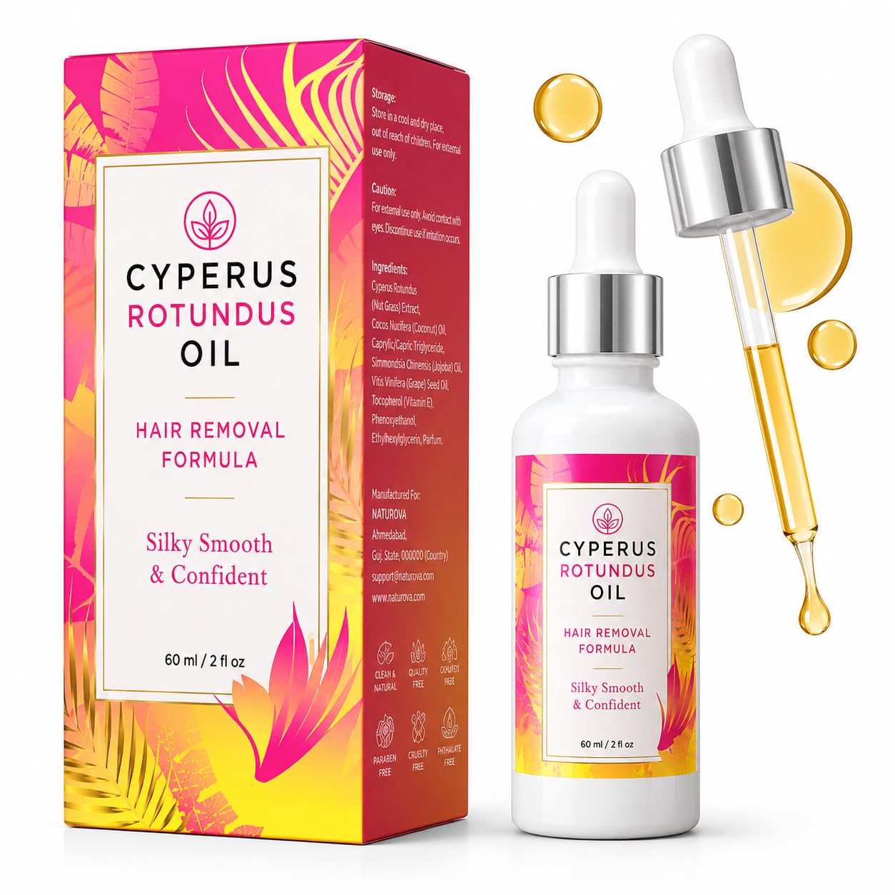 Cyperus Rotundus Oil Hair Removal Spray for Women & Men | Cyprus Cypress Permanent Hair Reduction Oil for Face, Arms, Legs & Body-picture-17