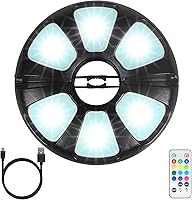 TINTINDOC Color-Changing Umbrella Light with Remote - 300 Lumen Rechargeable Dimmable LED Pole Light for Patio, Deck, BBQ (13 Colors)