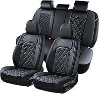 Vista 44 de Coverado Fundas de Asientos Delanteros, Funda de Asiento de Cuero Sintético de Lujo Impermeable, Protector de Asiento de Coche Beige, Funda