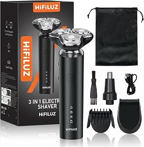 Rechargeable Men's Razor, Electric Shaver for Men with LED Screen, IPX6 Waterproof Shaver for Wet and Dry Shaving