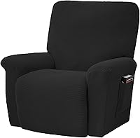 Vista 20 de CONRUSER Fundas elásticas para sillas reclinables, funda suave de 4 piezas, funda gruesa para sofá individual, funda de jacquard con bolsillo