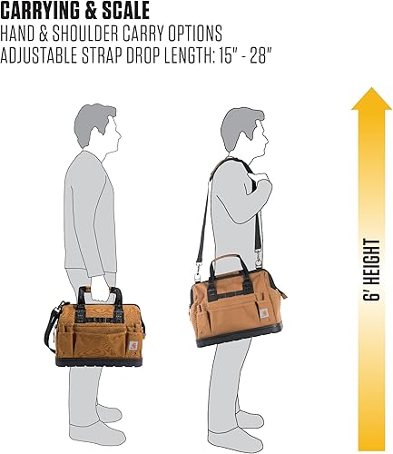 Miniatura 7 de Carhartt Onsite - Bolsa de herramientas, duradera, resistente al agua, bolsa de almacenamiento de herramientas, pesada con base moldeada, 16