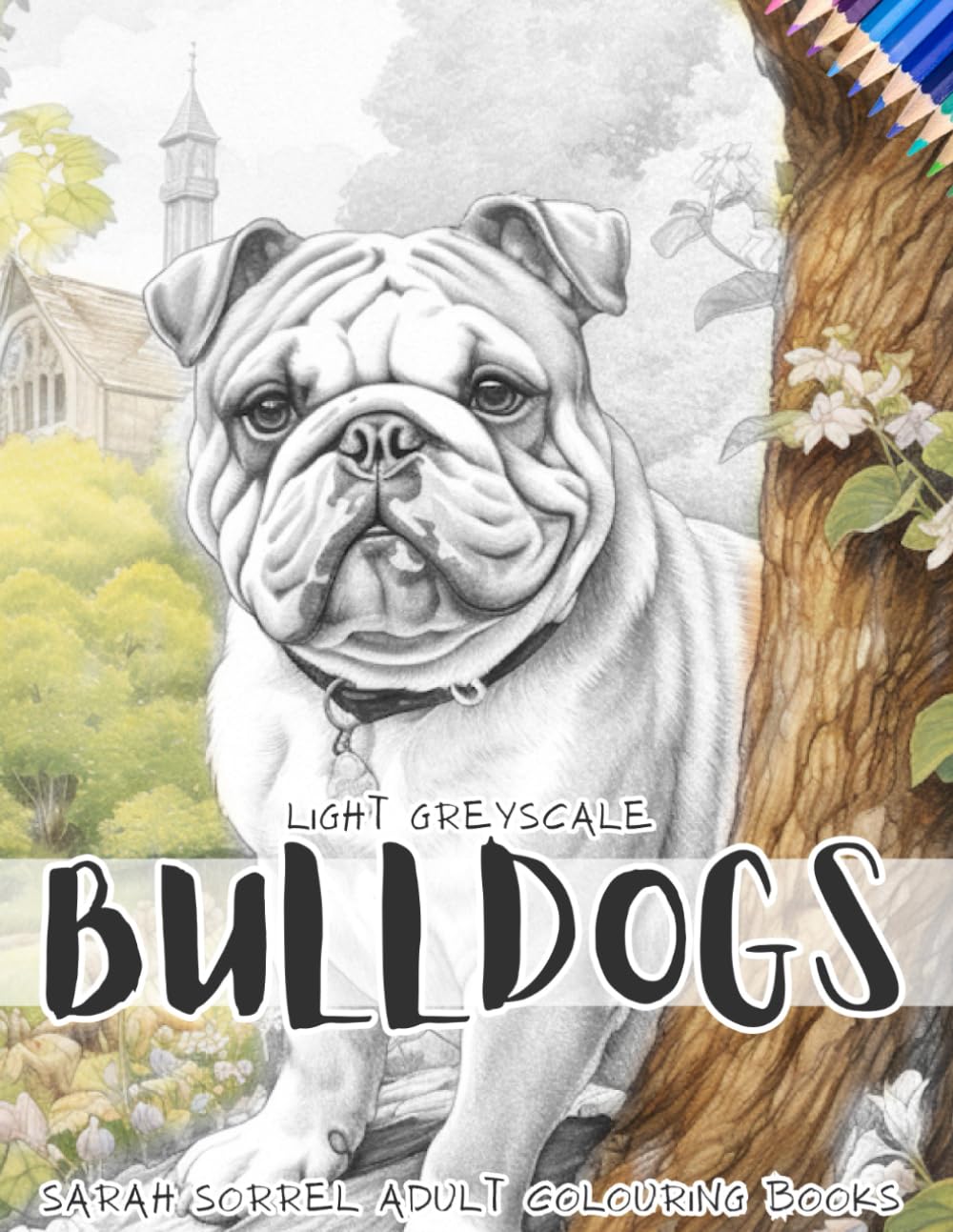 Bulldogs - Grayscale Bulldog Adult and Teen Drawing and Coloring Book: Light Greyscale Coloring Artbook with Stunning Canine Scenes and Portraits