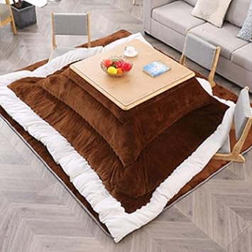 Kotatsu Table Set Winter Heating Japanese Kotatsu Table with Heater and Blanket, Kotatsu Set for Kitchen/Living Room/Bedroom/Balcony120x80cm