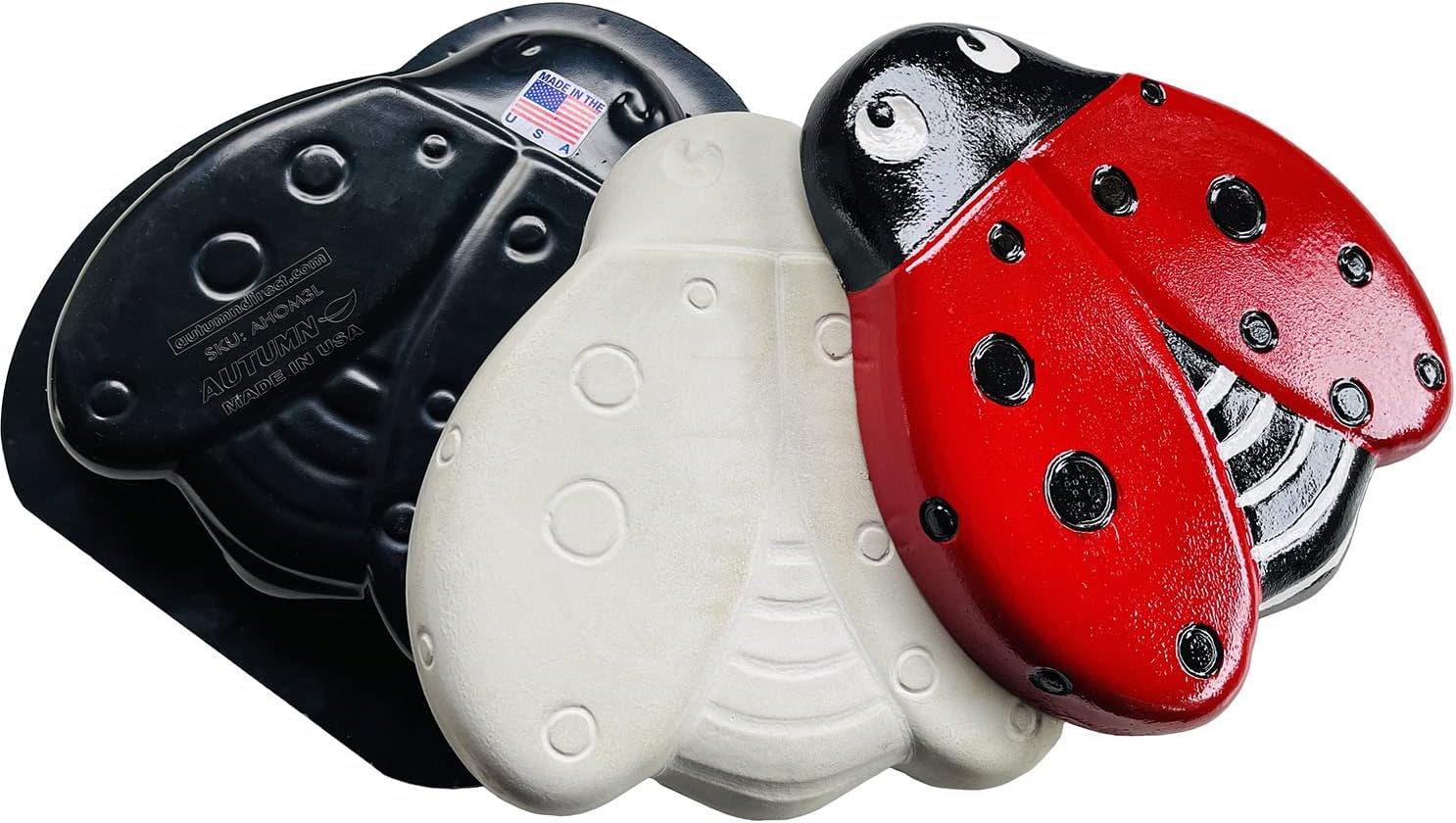 AUTUMN Ladybug Set of 3 Stepping Stone Molds, Concrete Cement Molds, DIY Walkway Stepping Stones, Ladybug Statues for Garden, Garden Decor Molds, Ladybug Stepping Stones