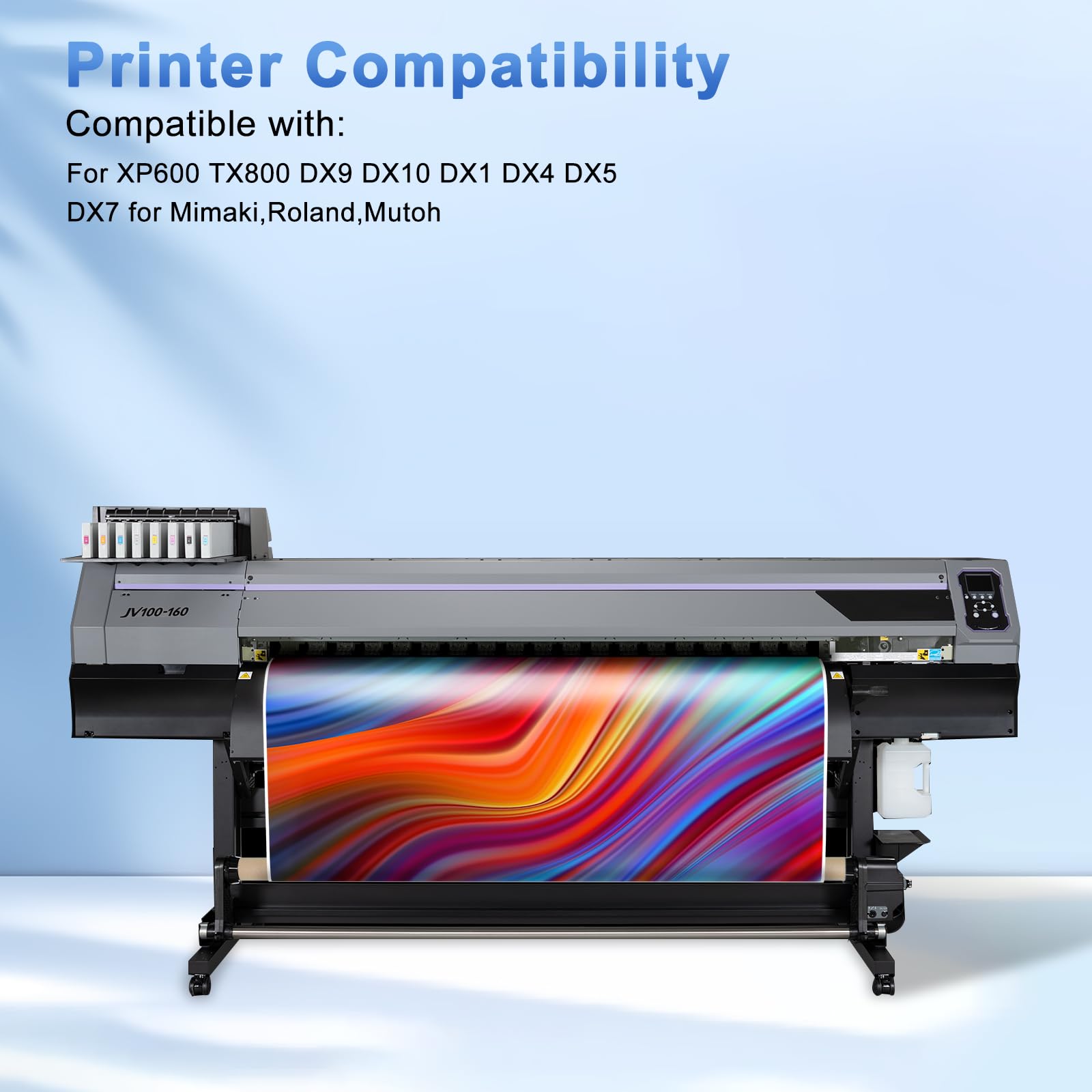 Eco Solvent Tinte 1000ml, Schwarz Cyan Magenta Gelb | Kompatibel mit Epson I1600 I3200, DX4 DX5 DX6 DX7 DX11, XP600 4720 TX800 Druckkopf