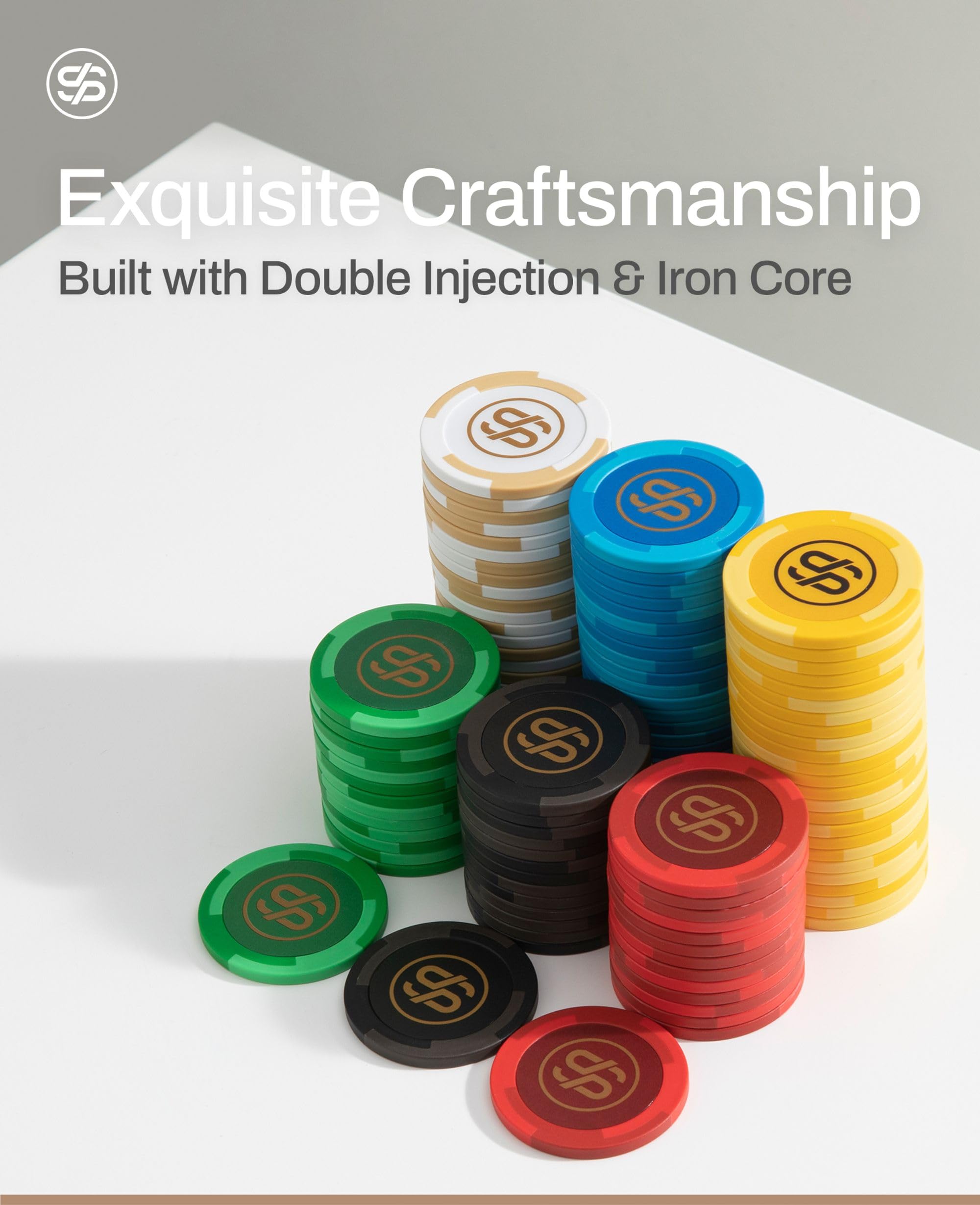 Casino Style Chips SLOWPLAY Godel 500-Piece Clay Poker Chips Set - 14g,  Numbered Values, Premium Case Deck Of Cards