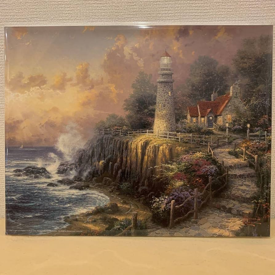 ☆トーマスキンケード/ライトアップ絵画『完璧な一日の終わり』/木製