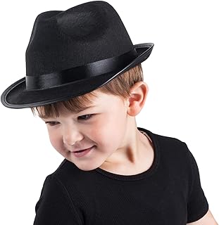 Toddler Fedora - Fedora Hat for Kids - Gangster Fedora Black - Costume Accessories for Children