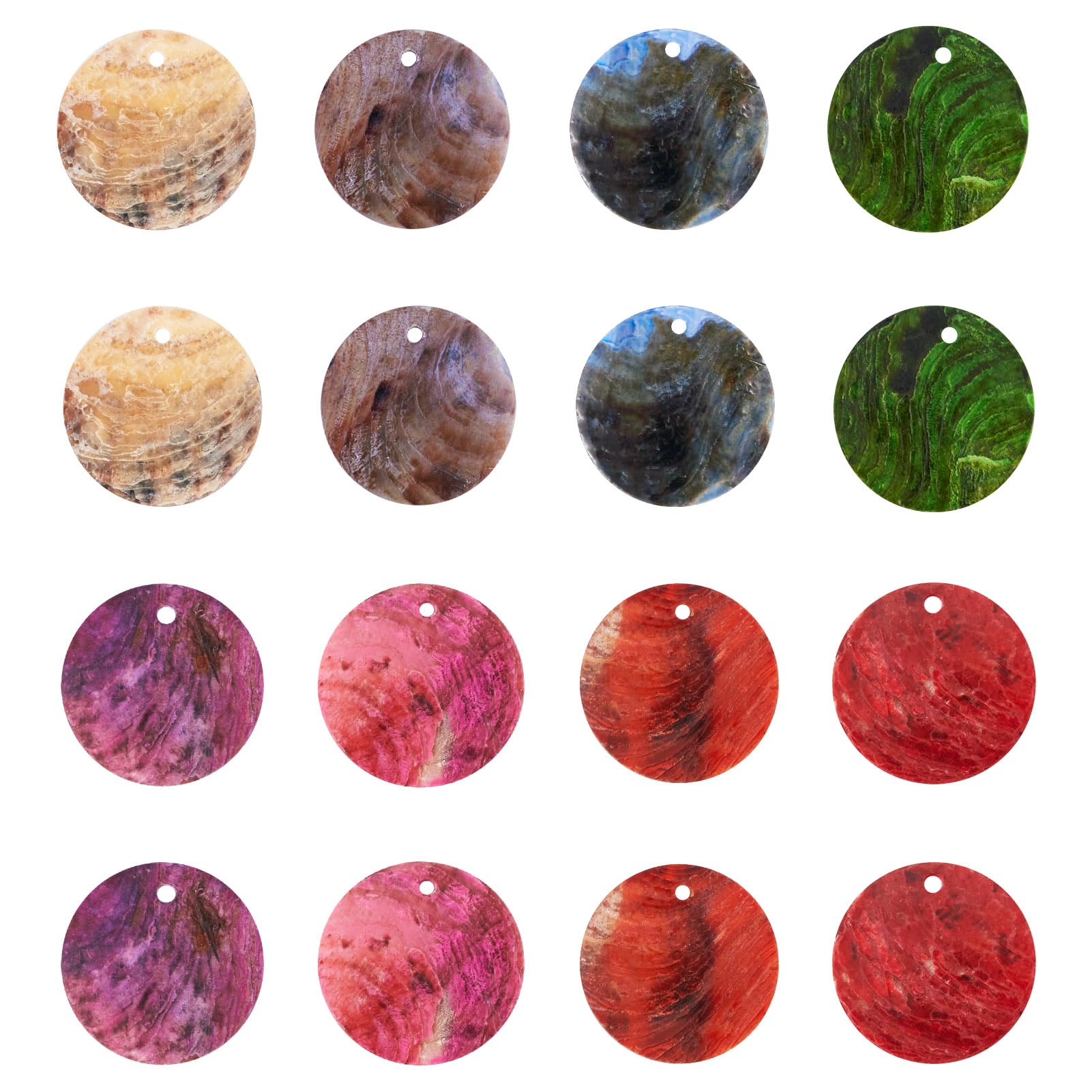 Bestewelry 80Pcs 20mm Flat Round Shell Charms Pendants - Colorful Dyed Shell Discs & Mother of Pearl Coin Charms for DIY Earrings, Necklaces & Bracelets - 8 Colors