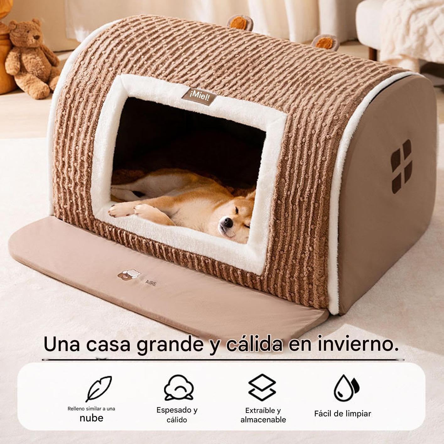 Casa para Perros | Cueva de Descanso Cálida,Madriguera Acogedora para | para Pequeños y Medianos Cachorros Perros Descanso Interior Invierno Nuevos Dueños de Mascotas