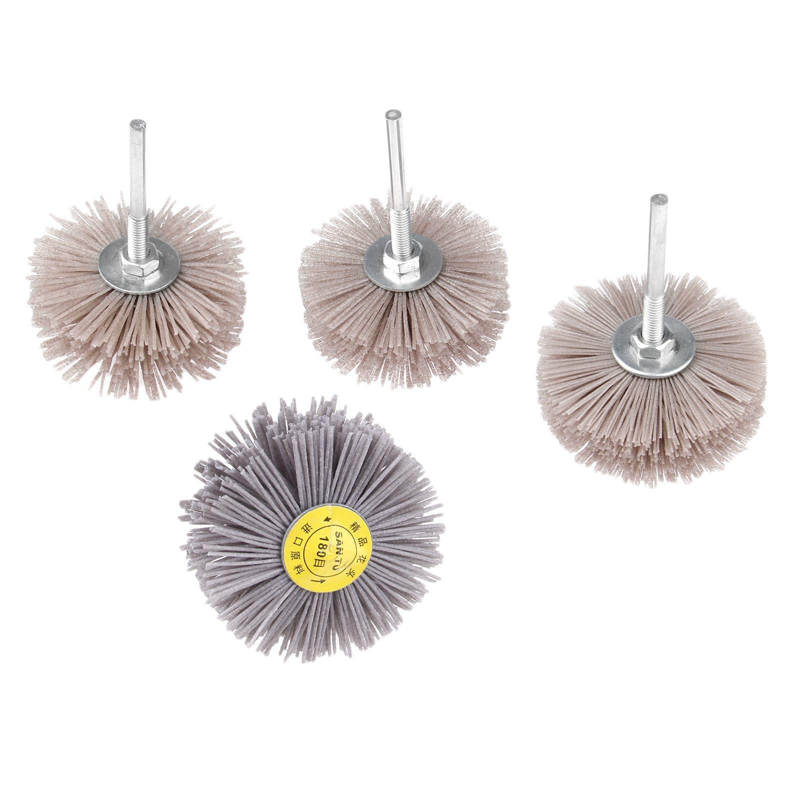 Cabezal de pulido y esmerilado 4pcs Abrasive Nylon Cepillo de rueda pulido pulido pulido Muela 80# 120# 180# 240# for accesorios de herramientas rotativas