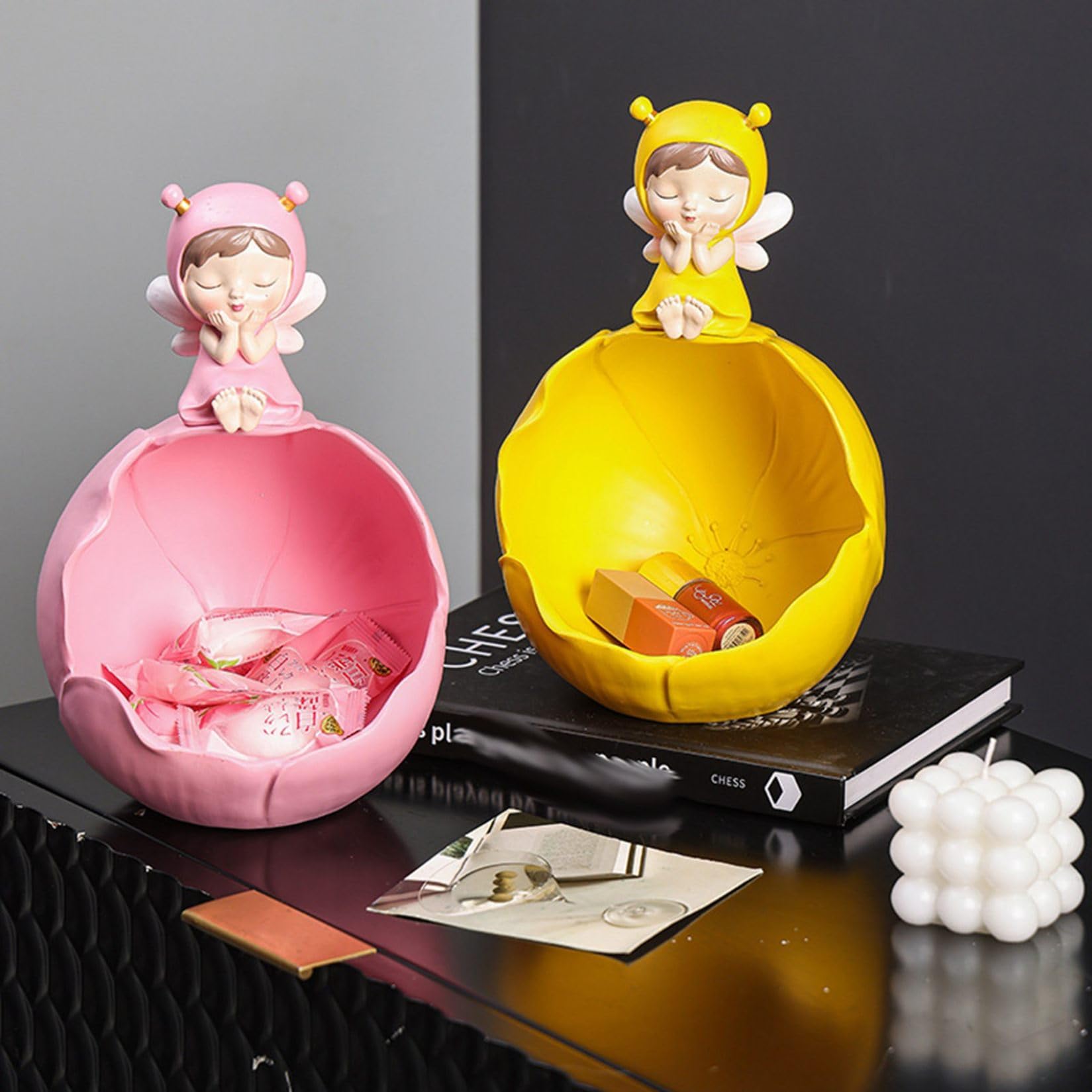 Amazon.co.jp: かわいい女の子の置物 可愛い 玄関収納 キー収納 鍵置き 