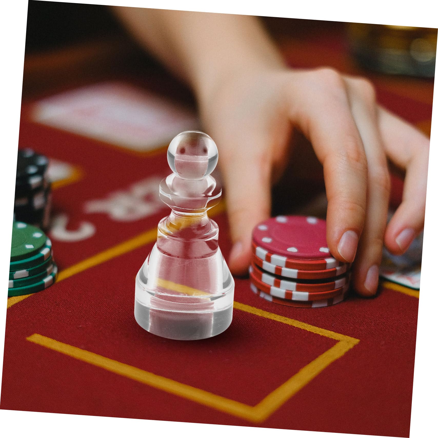 GANAZONO Acrylic Poker Win Marker Transparent Stable Pillar Design for Roulette and Poker Games Game Table Accessory 3.15X1.57 Inch - Image 4