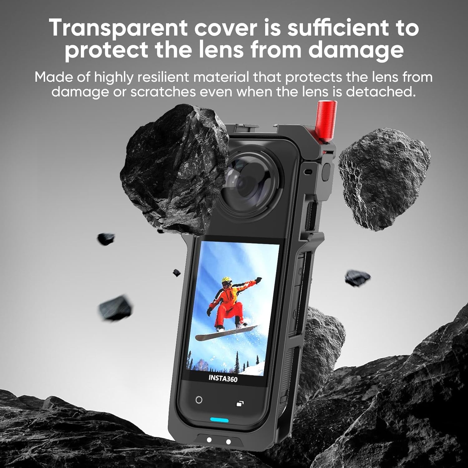 6-in-1 Accessories Kit for Insta360 X5, Included Insta 360 X5 Premium Lens Guard, Metal Protective Case, 2 Pack of Tempered Glass Film Screen Protector, Silicone Protective Cover Bundle Kit - Image 6