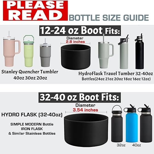 Miniatura 3 de One MissionX Protective Boot Sleeve for Hydro Flask - Stanley Quencher & IceFlow Tumbler - Also for Similar Size Water Bottles, Anti-Slip, BPA Free