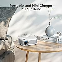 Vista 2 de Mini proyector, proyector HD 1080P actualizado 2025, proyector portátil con Bluetooth, proyector de películas compatible con teléfono