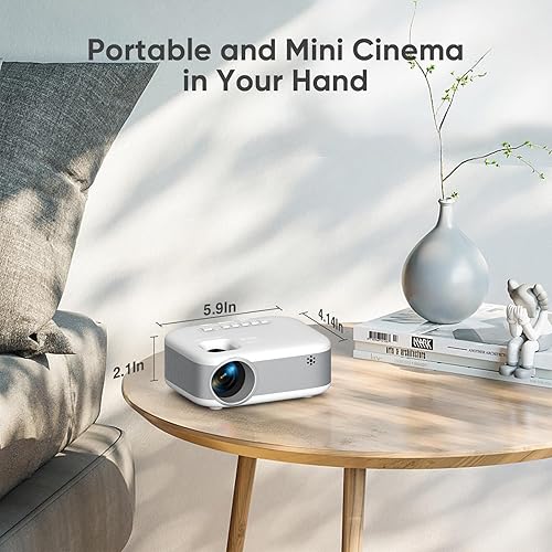 Miniatura 2 de Mini proyector, proyector HD 1080P actualizado 2025, proyector portátil con Bluetooth, proyector de películas compatible con teléfono
