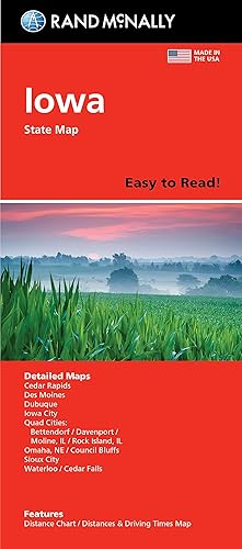 Rand McNally Easy to Read Folded Map: Iowa State Map