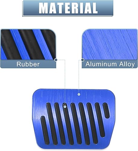 Miniatura 4 de Unifizz Coche 3 unids antideslizante no perforaciones aleación de aluminio Pedal Cubiertas de pedal almohadillas de pedal Kit de accesorios azul