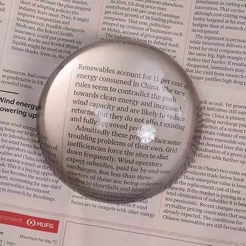 4 Inch Optics Glass Dome Magnifier Paperweight Reading Magnifying Glass Paperweight Optical Half Ball Lens with Gift Box