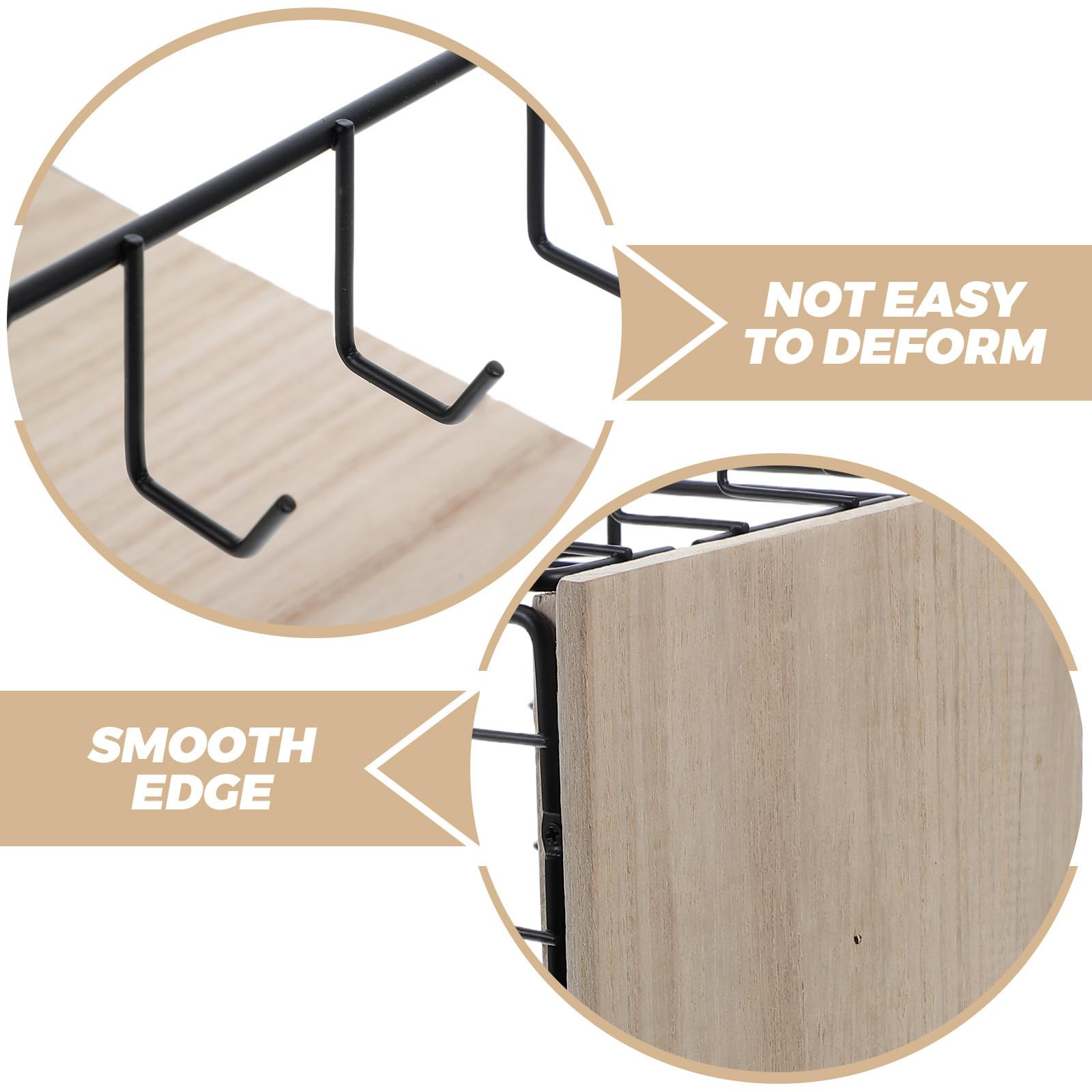 SHINEOFI Espositore per Orecchini in Legno Naturale 360° Girevole con Ganci Porta Gioielli Multiuso Compatto per Casa e Negozio