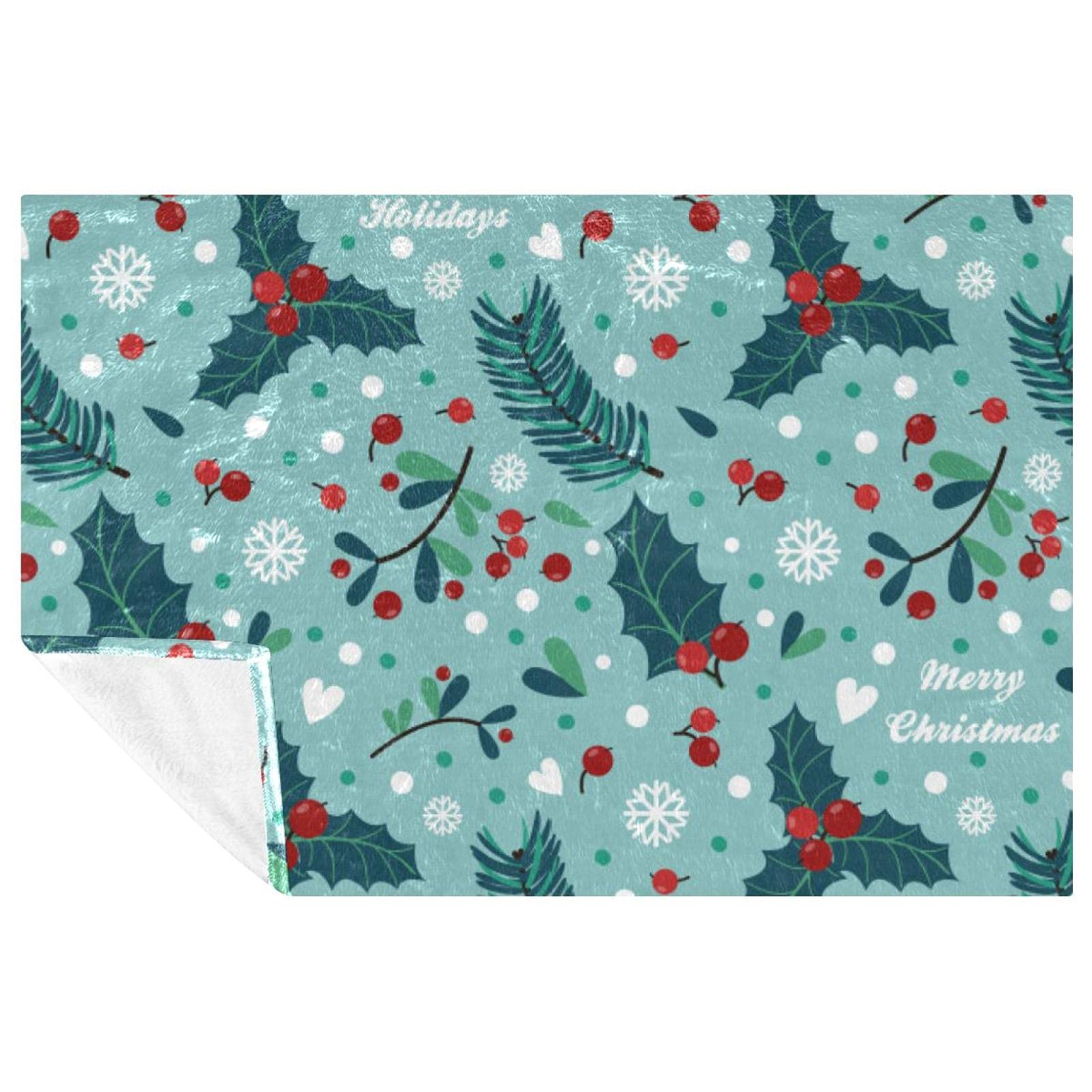 Couverture chaude et douce avec motifs de feuilles de baies pour canapé
