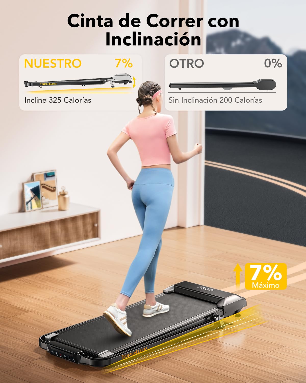 3 en 1 Cinta de Correr Plegable con Inclinación de 7%, 2.5HP Cinta de Correr Electrica para el Hogar Debajo del Escritorio, Control Remoto Magnético,12 km/h, 40x100cm, App, Pantalla LED (Negro)