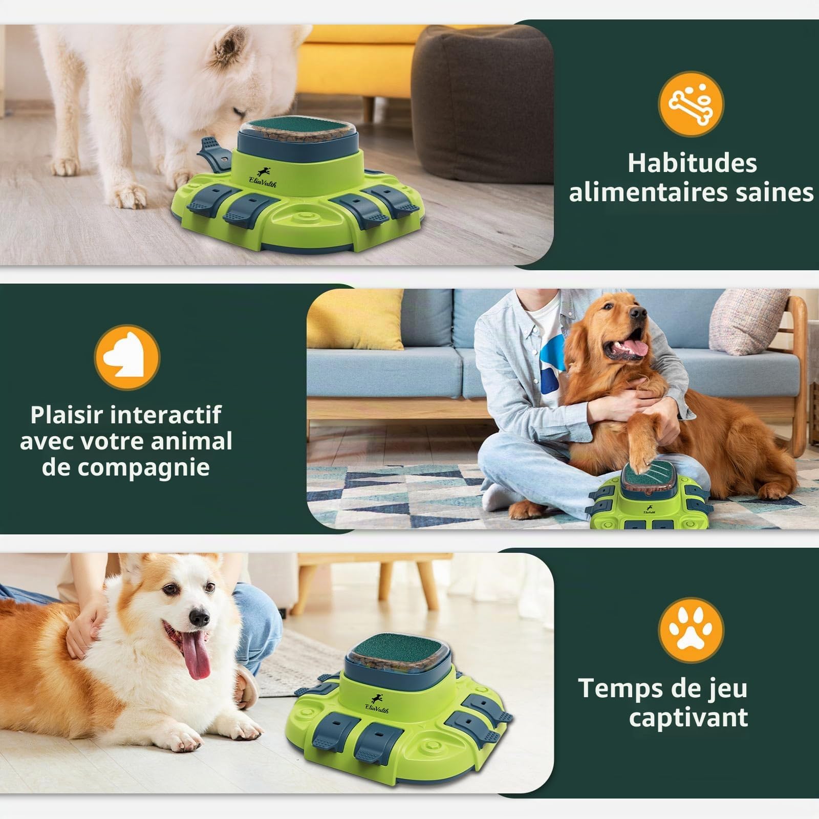 Lime à ongles pour chien, jouet 3 en 1 pour chien puzzle à 2 niveaux, gamelles pour chien à alimentation lente et lime à ongles, lime à ongles pour chiens, planche à griffes pour chien, lime