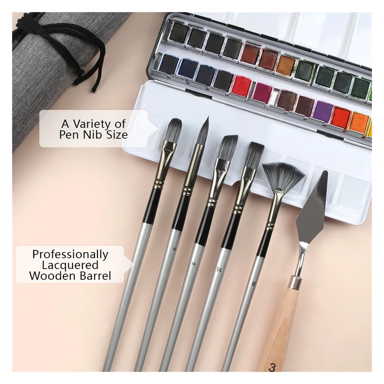 Pinsel 24 stücke Verschiedene Form Splitter Grau Malerei Pinsel Set for Gouache Aquarell Ölgemälde Kunst Liefert Schreibwaren