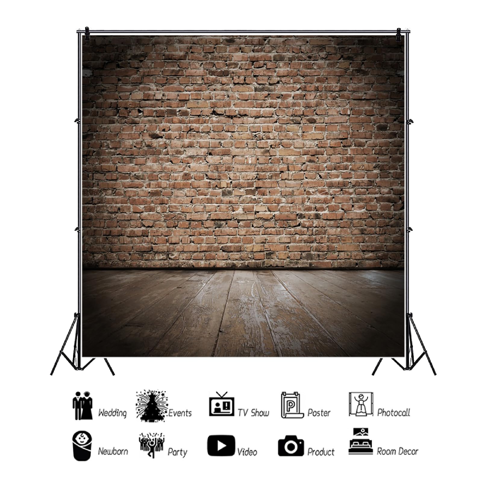 YongFoto Sfondo Fotografico In Vinile 1,5x2,2m – Tema Piume Bianche E Mattone Vintage
